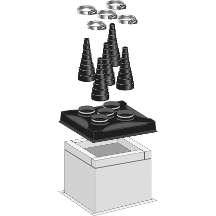 5-Hole Pipe Portal Flashing System Product Image